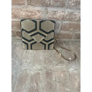 Black and gold cocktail purse. Great Gatsby, Art Deco Style!